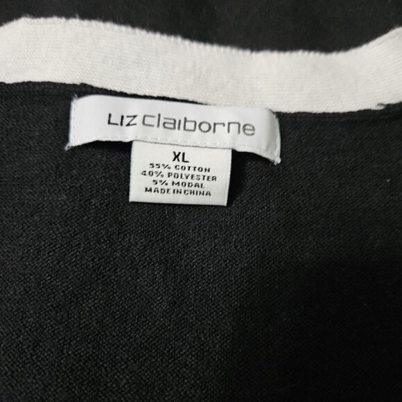 Liz Claiborne Womens Cardigan Sweater Multicolor Size XL Cotton Blend Buttons - Picture 6 of 13